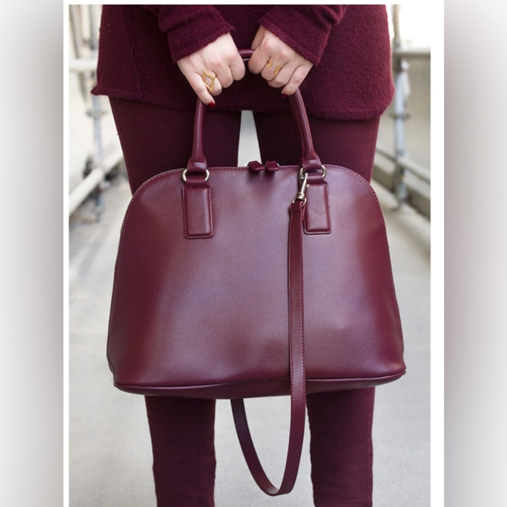 Express Dome Textured Bowler Satchel Handbag